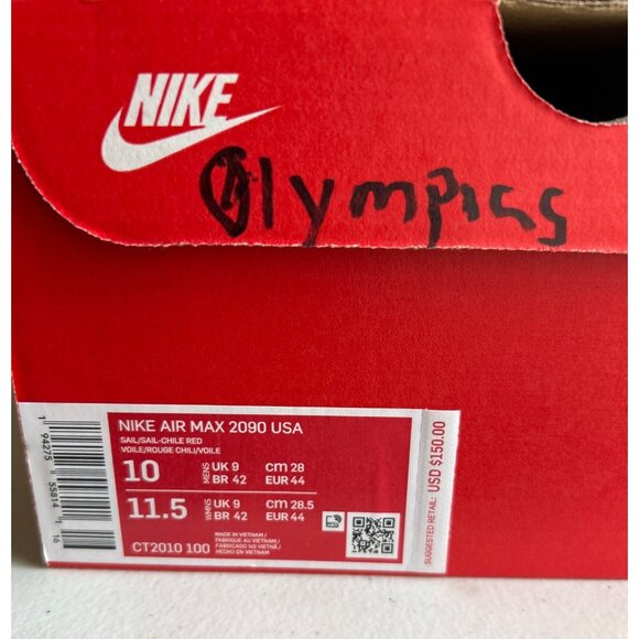 Nike Air Max 2090 USA Sneakers Sz 10 Mens Red White Blue Olympics Commemorative - Picture 2 of 10
